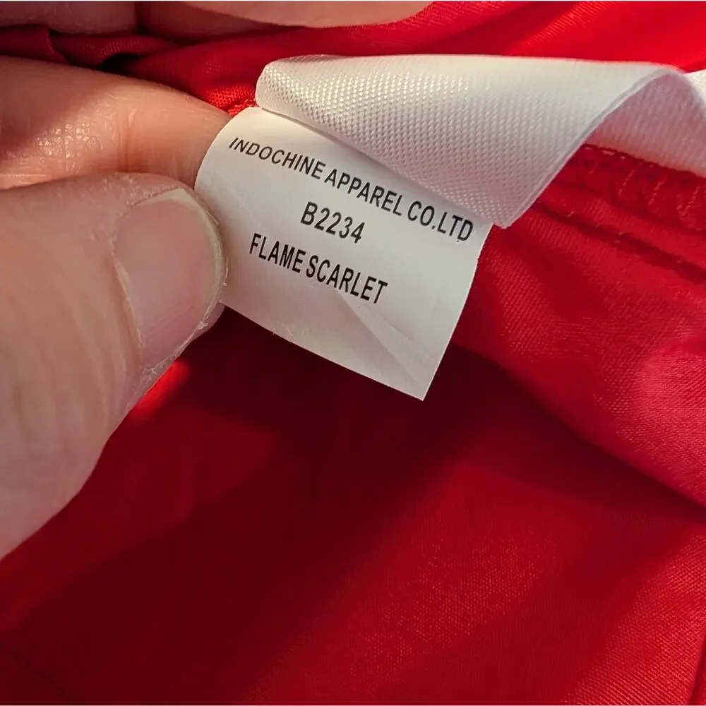 Band of the Free Red Mini Dress 100% Cotton – Size M (Flame Scarlet)
